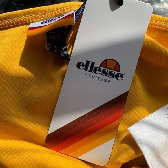 Ellesse XL Yellow Logo Double Layered Bra Top - Picture 5 of 6